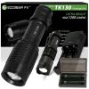 TK130 LED Flashlight Kit Includes Charger.  5 Light Modes Including S.O.S.  Camping Sturdy.  Waterproof.