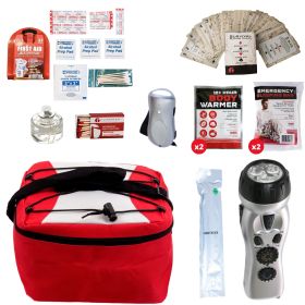 Emergency Blackout Kit with Lights, Communication, Warmth, First Aid.