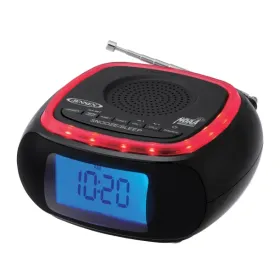 JENSEN® Digital AM/FM Weather Band Alarm Clock Radio for Camping, Emergency. 120-Volt AC or 4 AA Batteries.