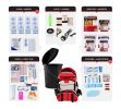 3-Person Comfort Survival Kit; 72-Hr. Food, Water, Deluxe First Aid, Tools, Light and Comm, Deluxe Hygiene, Tents, Bags