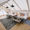 Alpha Wall Tent, 16 x 20 (Fire and Water Repellent).  2 Stove Jacks. Storm Doors, Storm Windows, Mold and UV Resistant