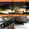ZX-1XL 18650 LED Tactical Flashlight Kit. Adjustable Zoom, 5 Light Modes. Waterproof. Batteries Included.