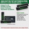 18650 Battery Kit, Button Top Batteries with Charger & Storage Case (18650-KITBT).