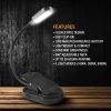 LED Clip-On Book Reading Light.  Rechargeable Battery, 3 Modes, Flexible.  Handy for Camping and Traveling.