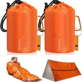 2-pack Emergency Sleeping Bag; Lightweight Survival Thermal Bag; Portable Emergency Blanket For Camping, Hiking