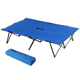 2-Person Folding Camping Cot for Adults, 50" Extra Wide Portable Sleeping Cot with Carry Bag, Elevated Camping Bed.