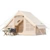 Inflatable Tent for Camping, 3-5 Person Easy Setup Tent with Hand Pump, Stove Jack for 4-Season Camping.