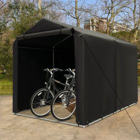 Storage Shelter Outdoor Bike Tent  7' X 5.2-Ft. with Waterproof Cover and Zipper Door for Bikes or Camp Storage.