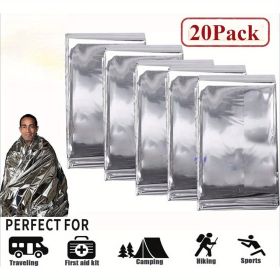 20-Pack Emergency Solar Blanket Survival Safety Insulating Mylar Thermal Heat.  Emergency Warmth.