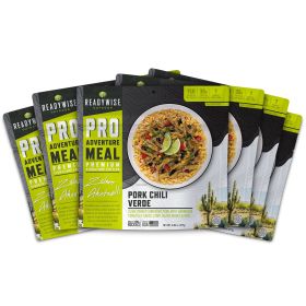 6 CT ReadyWise Pro Adventure Meal, Pork Chile Verde. Shredded Pork, Handmade Sauce, Corn, Black Beans, Rice.