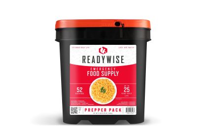 52 Servings Prepper Grab-n-Go Food Bucket for Emergency Freeze-dried and Dehydrated Foods. Long Storage Life.