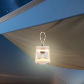 Outdoor Waterproof Camping Lantern Speaker with 3 LED Light Colors and Surround Sound. Rechargeable Battery.