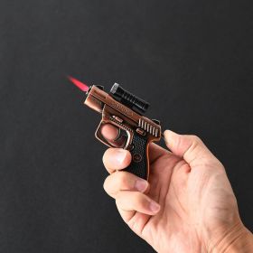 Jinx - Modern Lighter.  Refillable Butane Pistol Lighter with Laser Pointer.  Beautiful Gunmetal and Copper.