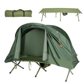 1-Person Cot Elevated Compact Tent Set with External Cover.  Tent Cot for Camping Overnight or Emergencies.