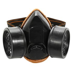 Respirator Mask Anti-Dust Industrial Gas Mask; Paint Chemical Spray Protective Mask w/Goggles, Dual Filter Cartridge.