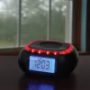 JENSEN® Digital AM/FM Weather Band Alarm Clock Radio for Camping, Emergency. 120-Volt AC or 4 AA Batteries.
