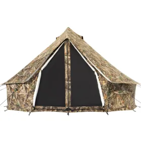 Regatta Bell Tent - 16' (Realtree Edge, Water Repellent).  Stove Jack.  White Duck.  Camping or Hunting.  Durable.