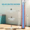 9.2 Gallon Solar Heated Outdoor Shower with 2 Free-Rotating Shower Heads & Foot Showers, 7.1ft Tall, for Camping.