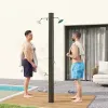 9.2 Gallon Solar Heated Outdoor Shower with 2 Free-Rotating Shower Heads & Foot Showers, 7.1ft Tall, for Camping.