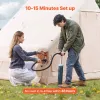 Inflatable Tent for Camping, 3-5 Person Easy Setup Tent with Hand Pump, Stove Jack for 4-Season Camping.