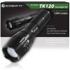 TK120 Professional LED Flashlight Kit with Batteries & Charger for Home, Outdoor, Security, Professionals.