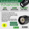 TK120 Professional LED Flashlight Kit with Batteries & Charger for Home, Outdoor, Security, Professionals.