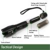 TK120 Professional LED Flashlight Kit with Batteries & Charger for Home, Outdoor, Security, Professionals.