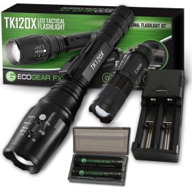 TK120X LED Tactical Flashlight Kit With 5 Modes.  Sturdy, Weatherproof, Useful in Disasters or Emergencies, Security.