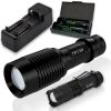 TK130 LED Flashlight Kit Includes Charger.  5 Light Modes Including S.O.S.  Camping Sturdy.  Waterproof.