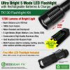TK130 LED Flashlight Kit Includes Charger.  5 Light Modes Including S.O.S.  Camping Sturdy.  Waterproof.