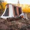 Prota Lightweight Canvas Tent, 10'x10' Desert Red (Brown/Tan).  White Duck Canvas. Mesh Windows. Groundsheet.