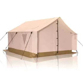 Alpha Wall Tent,12' x 14' (Water Repellent). Heavy Canvas, White Duck.  Durable 3-4 Season Camping, Stove Jack.
