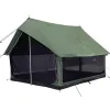 Rover Scout Tent 8'x13' (Forest Green, Water Repellent) with Stove Jack. White Duck. Durable, Sturdy. Camping.