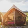Rover Scout Tent 8'x13' (Sandstone Beige, Fire and Water Repellent) with Stove Jack. White Duck, Canvas, Durable.