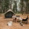 Rover Scout Tent 8'x13' (Sandstone Beige, Fire and Water Repellent) with Stove Jack. White Duck, Canvas, Durable.