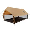 Rover Scout Tent 8'x13' (Sandstone Beige, Fire and Water Repellent) with Stove Jack. White Duck, Canvas, Durable.