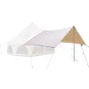Avalon Awning Compatible with 8'/10'/13'/16'5" Bell Tents.  Canvas, Adjustable, Steel Poles.  Awning Only.  White Duck.