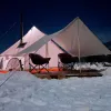 Avalon Awning Compatible with 8'/10'/13'/16'5" Bell Tents.  Canvas, Adjustable, Steel Poles.  Awning Only.  White Duck.