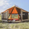 18' Altimus Bell Tent, Water Repellent with Stove Jack, Mesh, Quick Pitching. Exceptional in Winds. White Duck Canvas.