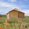 18' Altimus Bell Tent, Water Repellent with Stove Jack, Mesh, Quick Pitching. Exceptional in Winds. White Duck Canvas.