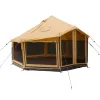 18' Altimus Bell Tent, Water Repellent with Stove Jack, Mesh, Quick Pitching. Exceptional in Winds. White Duck Canvas.