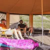 18' Altimus Bell Tent, Water Repellent with Stove Jack, Mesh, Quick Pitching. Exceptional in Winds. White Duck Canvas.
