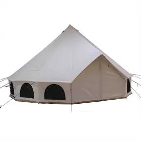 Avalon Bell Tent - 20' (Water Repellent) White Duck. Stove Jack. 12 Windows. Roof Vents. Cable Outlet. Luxury Camping.