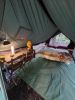 Rover Scout Tent 8'x13' (Forest Green, Water Repellent) with Stove Jack. White Duck. Durable, Sturdy. Camping.