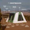 Prota Lightweight Canvas Tent, 10'x14' (Forest Green) with Stove Jack. Weatherproof. Easy Set Up. White Duck Canvas.