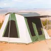 Prota Lightweight Canvas Tent, 10'x14' (Forest Green) with Stove Jack. Weatherproof. Easy Set Up. White Duck Canvas.