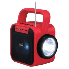JENSEN® Portable Rechargeable Bluetooth® Speaker with FM Radio, Flashlight, Solar Panel, USB Port