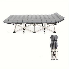 Grey Heavy-duty Folding Camping Bed With Storage Bag Suitable For Travel, Office And RV Travel (Option: Grey)