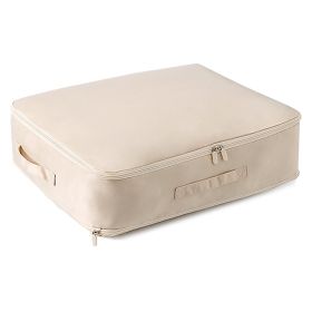 1Pc Foldable Storage Bag For Comforter Quilt Blanket Clothes Pillows Beddings With Dual Zippers (Option: Apricot-M)