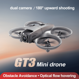 GT3 Small Unmanned Aerial Vehicle, Optical Flow Hovering, Stable Flight, Propeller Protection, Safe Flight, Equipped With Dual Cameras, Electrically A (Option: GT3Dual CameraOne Battery)